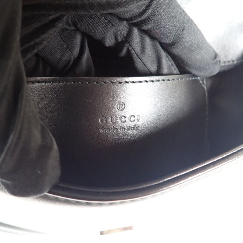 Gucci GG Marmont Quilted Leather Chain 739681 Shoulder Bag Calf Black Ladies