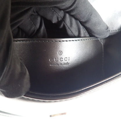 Gucci GG Marmont Quilted Leather Chain 739681 Shoulder Bag Calf Black Ladies