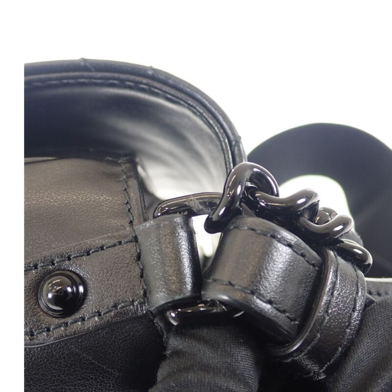 Gucci GG Marmont Quilted Leather Chain 739681 Shoulder Bag Calf Black Ladies