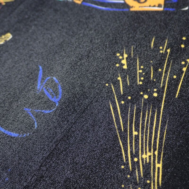 Balenciaga Celebration Print 36 Short Sleeve Shirt Silk Black Mens [grade A