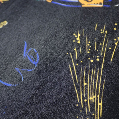 Balenciaga Celebration Print 36 Short Sleeve Shirt Silk Black Mens [grade A