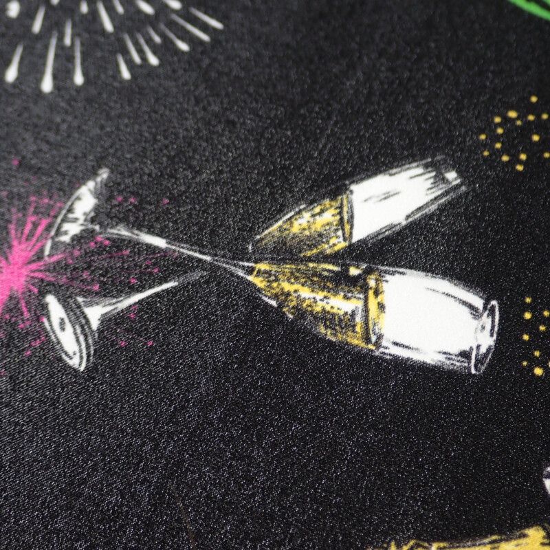 Balenciaga Celebration Print 36 Short Sleeve Shirt Silk Black Mens [grade A