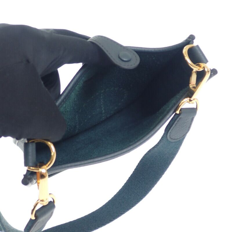 Hermes Evelyn TPM Shoulder Bag Taurillon Clemence Vert Chypre Gold Hardware