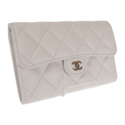 Chanel Medium Classic Flap Wallet Ap0232_b33352_10601 Bifold Wallet Caviar Skin
