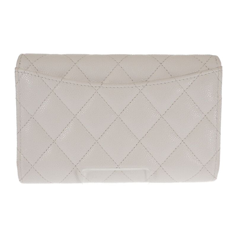 Chanel Medium Classic Flap Wallet Ap0232_b33352_10601 Bifold Wallet Caviar Skin