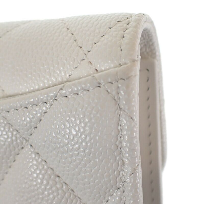 Chanel Medium Classic Flap Wallet Ap0232_b33352_10601 Bifold Wallet Caviar Skin