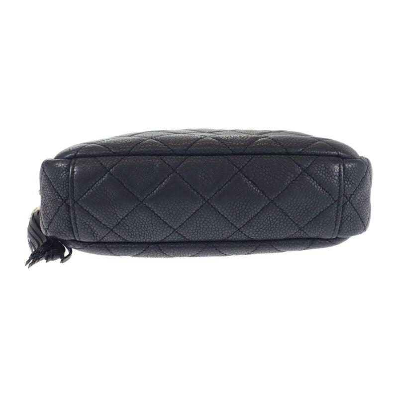 Chanel Matelasse Camera Bag Chain A57719 Shoulder Bag Caviar Skin Black Gold