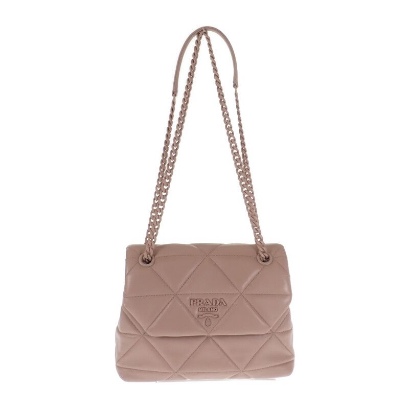 Prada Spectrum Small 1bd233 Shoulder Bag Nappa Leather Pink Beige Ladies [AB