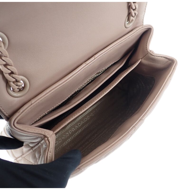 Prada Spectrum Small 1bd233 Shoulder Bag Nappa Leather Pink Beige Ladies [AB