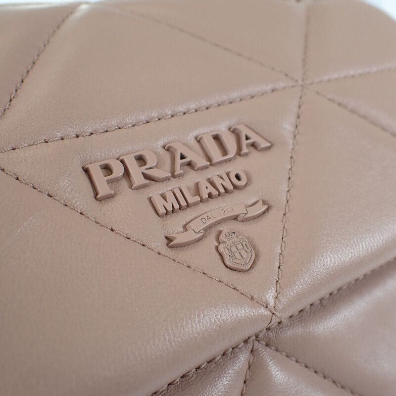 Prada Spectrum Small 1bd233 Shoulder Bag Nappa Leather Pink Beige Ladies [AB