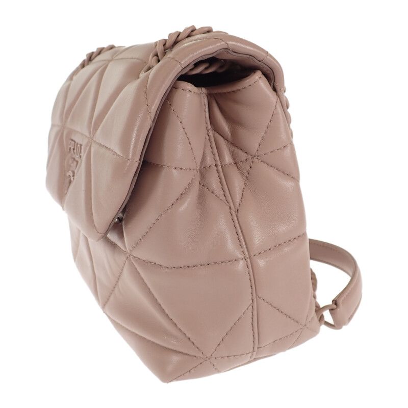 Prada Spectrum Small 1bd233 Shoulder Bag Nappa Leather Pink Beige Ladies [AB