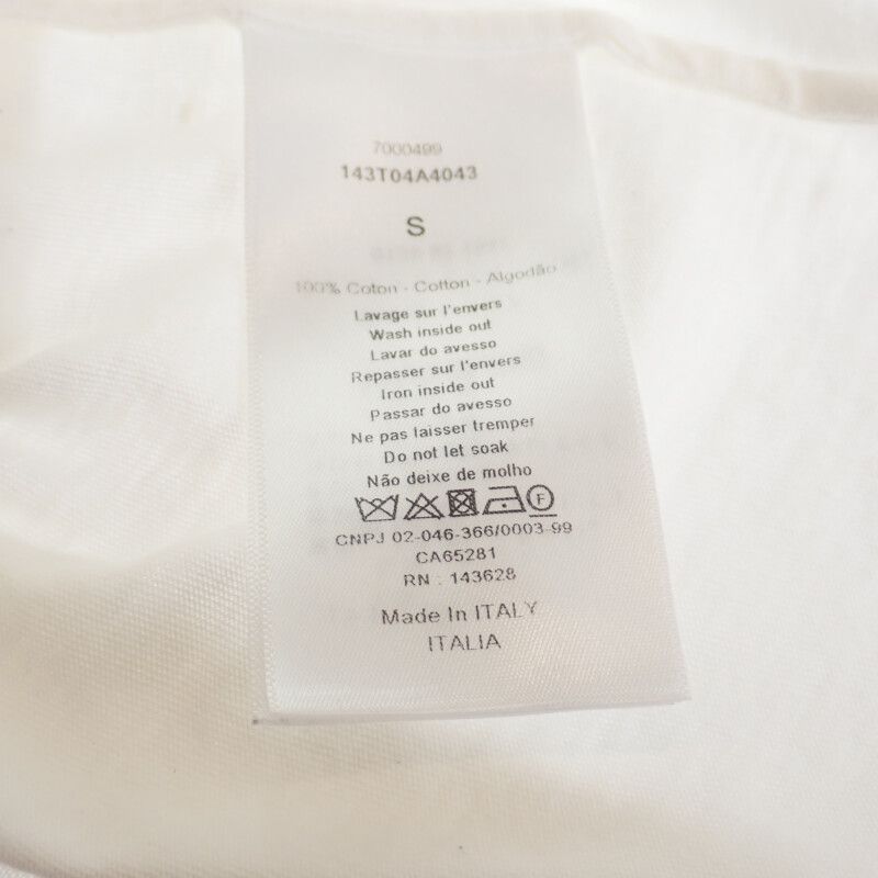 Christian DIOR Logo Size S 143t04a4043_x0200 Short Sleeve T-shirt Cotton White