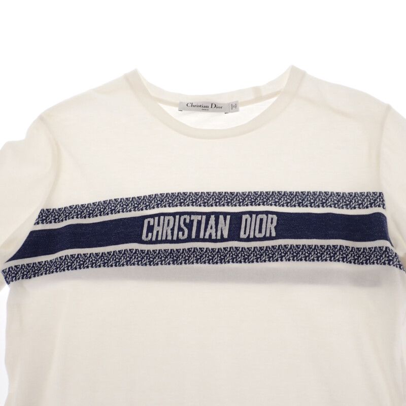 Christian DIOR Logo Size S 143t04a4043_x0200 Short Sleeve T-shirt Cotton White