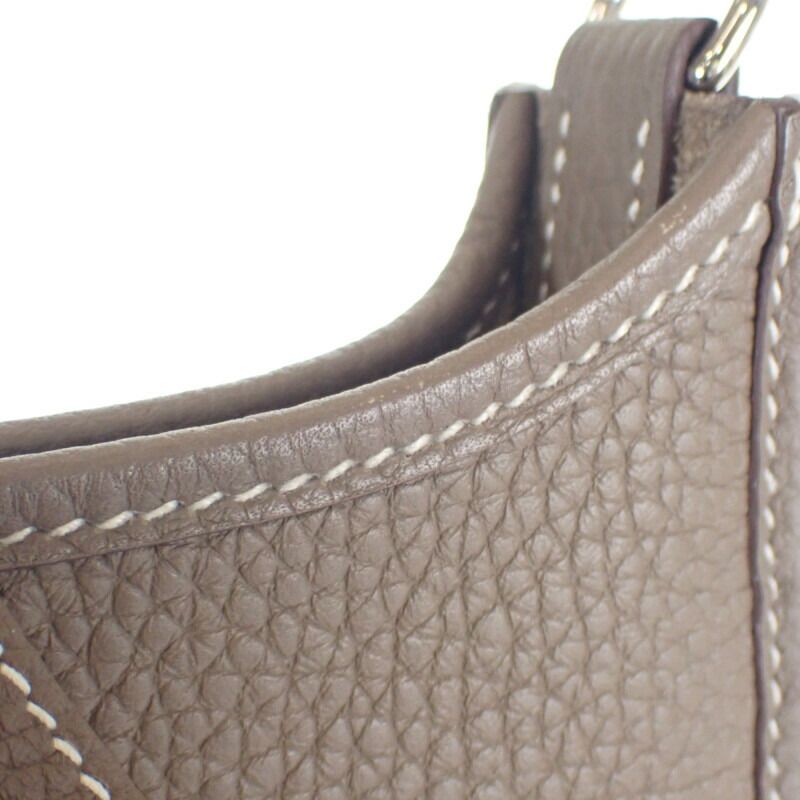 Hermes Evelyn TPM Shoulder Bag Taurillon Clemence Etoupe Beige Blue Indigo