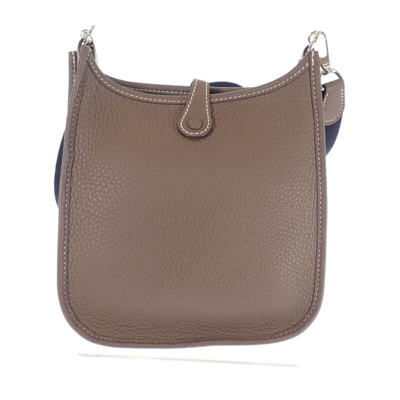 Hermes Evelyn TPM Shoulder Bag Taurillon Clemence Etoupe Beige Blue Indigo