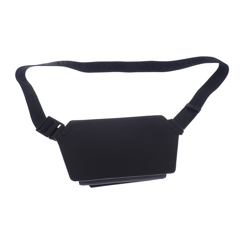 Louis Vuitton Take Off Su Ring M57081 Body Bag Grain Calf Leather Black Men's