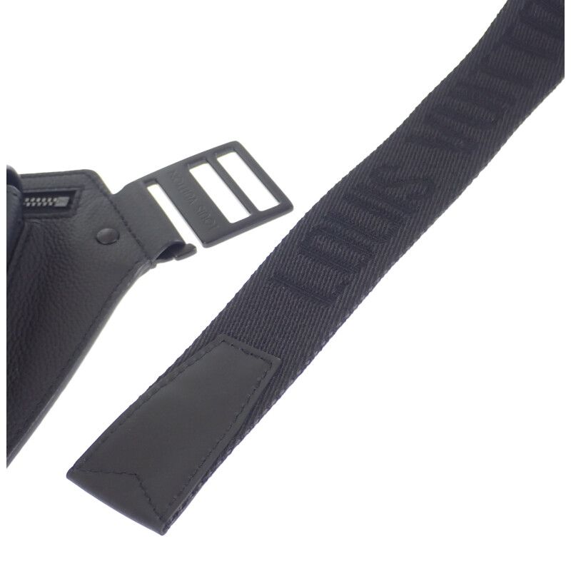 Louis Vuitton Take Off Su Ring M57081 Body Bag Grain Calf Leather Black Men's