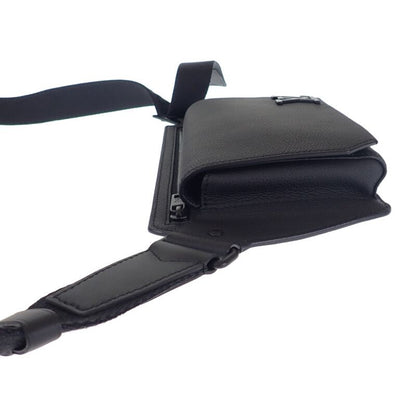 Louis Vuitton Take Off Su Ring M57081 Body Bag Grain Calf Leather Black Men's