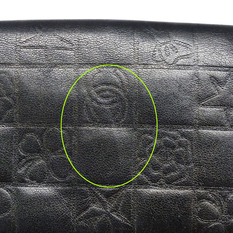 Chanel Wallet Women's Brand Bifold Wallet Icon Lambskin Black Gold Hardware