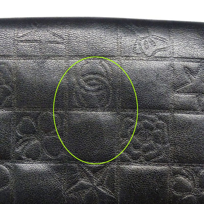 Chanel Wallet Women's Brand Bifold Wallet Icon Lambskin Black Gold Hardware