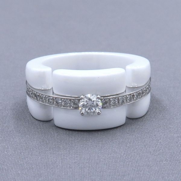 Chanel Ultra Diamond Ring /large Model #55 (size Near 14) [none Fee Gift