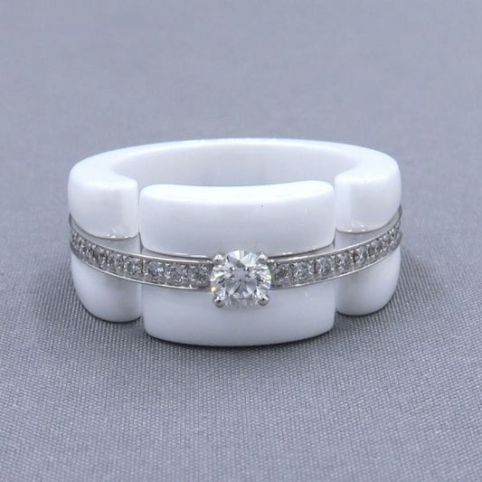 Chanel Ultra Diamond Ring /large Model #55 (size Near 14) [none Fee Gift