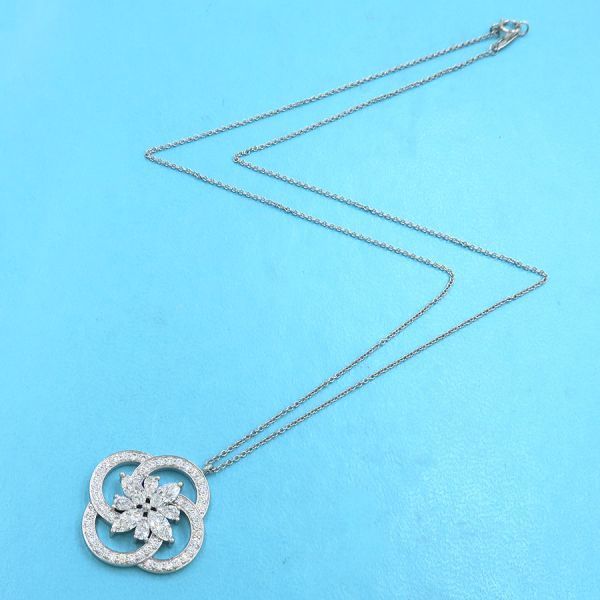 Tiffany & Co Victoria Cluster Diamond Necklace / Large [none Fee Gift Wrapping]