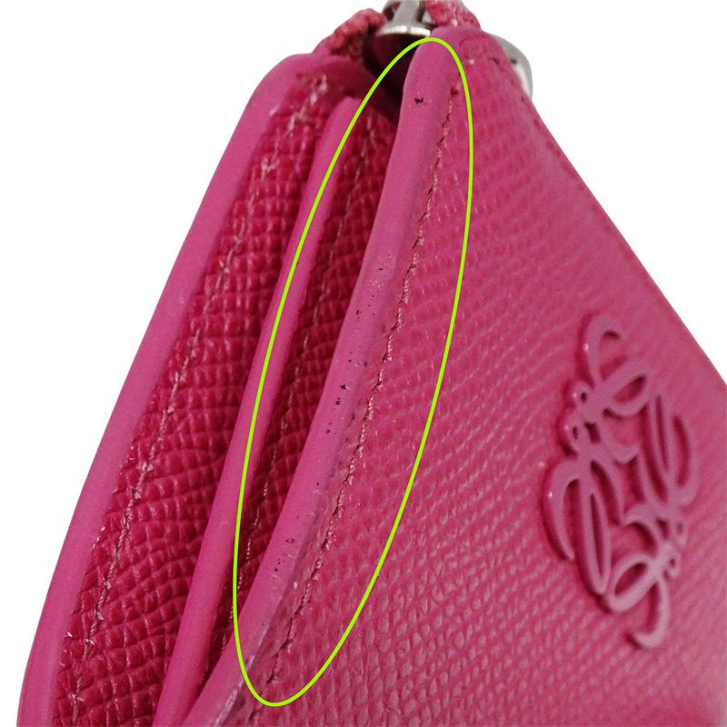 Loewe Wallet Women's Brand Anagram Coin Case Leather Pink L-shape Zipper Mini