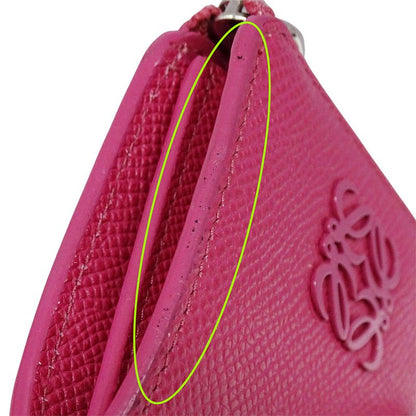 Loewe Wallet Women's Brand Anagram Coin Case Leather Pink L-shape Zipper Mini