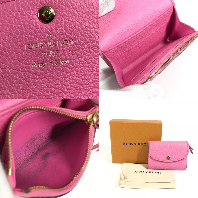 Louis Vuitton Bifold Wallet Porte Monet Rosali M82485 Monogram Empreinte