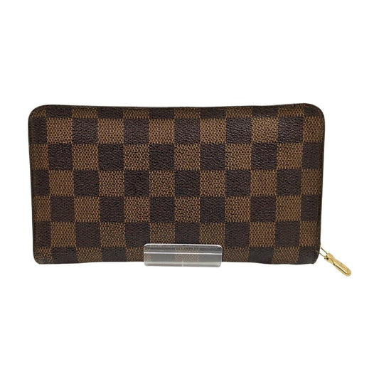 Louis Vuitton Damier Portomone Zip Round Zipper Long Wallet N61728 Brown