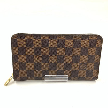 Louis Vuitton Damier Portomone Zip Round Zipper Long Wallet N61728 Brown
