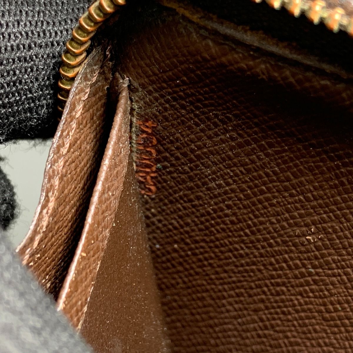 Louis Vuitton Damier Portomone Zip Round Zipper Long Wallet N61728 Brown