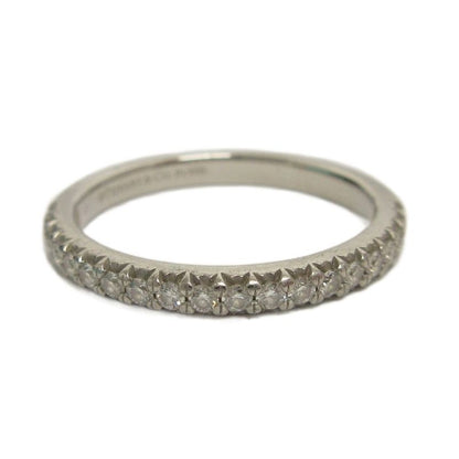 Tiffany & Co Tiffany & CO Half Eternity Ring Diamond Pt950 2.4g Silver Color