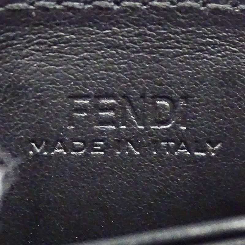 Fendi Card Case Women Men Brand Leather Black Card Holder Business None Simple