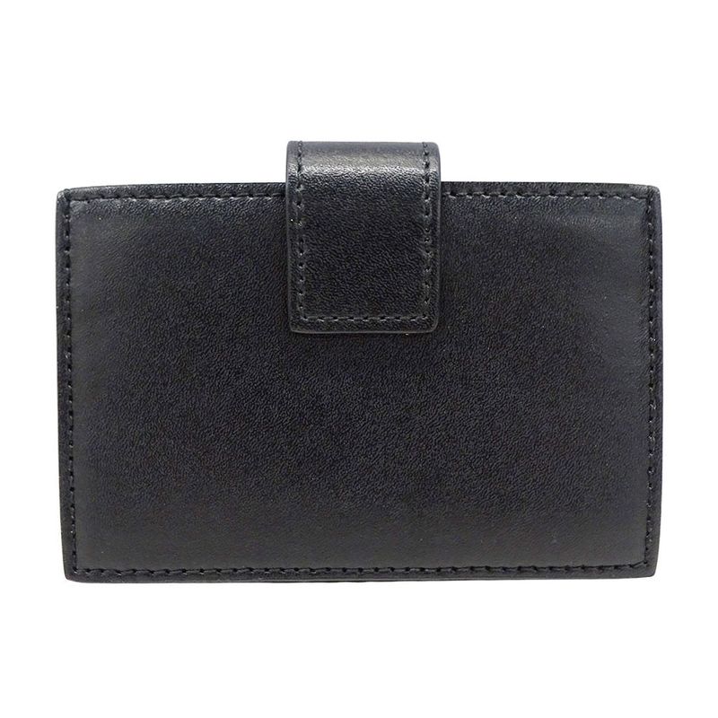 Fendi Card Case Women Men Brand Leather Black Card Holder Business None Simple
