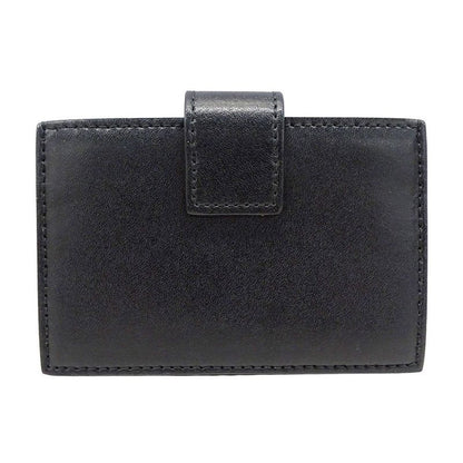 Fendi Card Case Women Men Brand Leather Black Card Holder Business None Simple