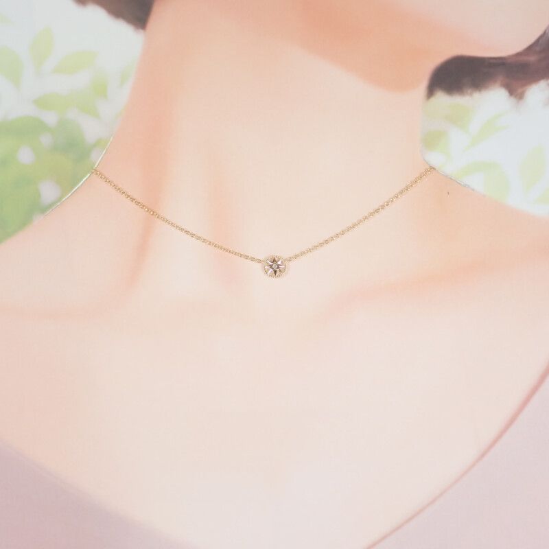 Christian DIOR Rose Devan Jrdv95137 Necklace 18K Yellow Gold Yellow Gold