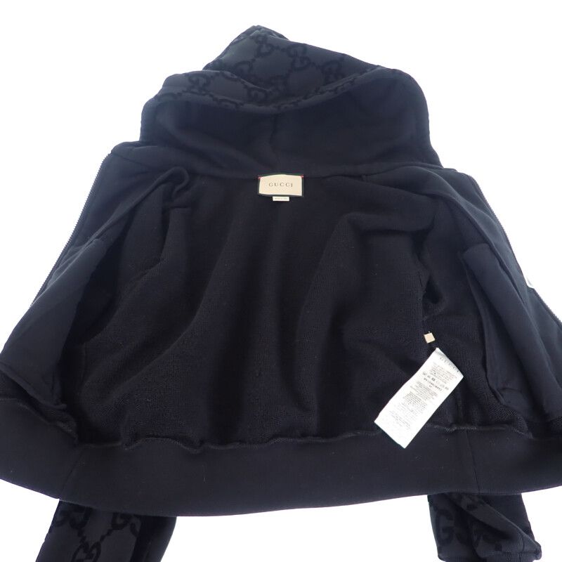 Gucci GG Brushed Hooded Jacket XS 769546_xjf2x_1000 Hoodie Cotton Black Men's
