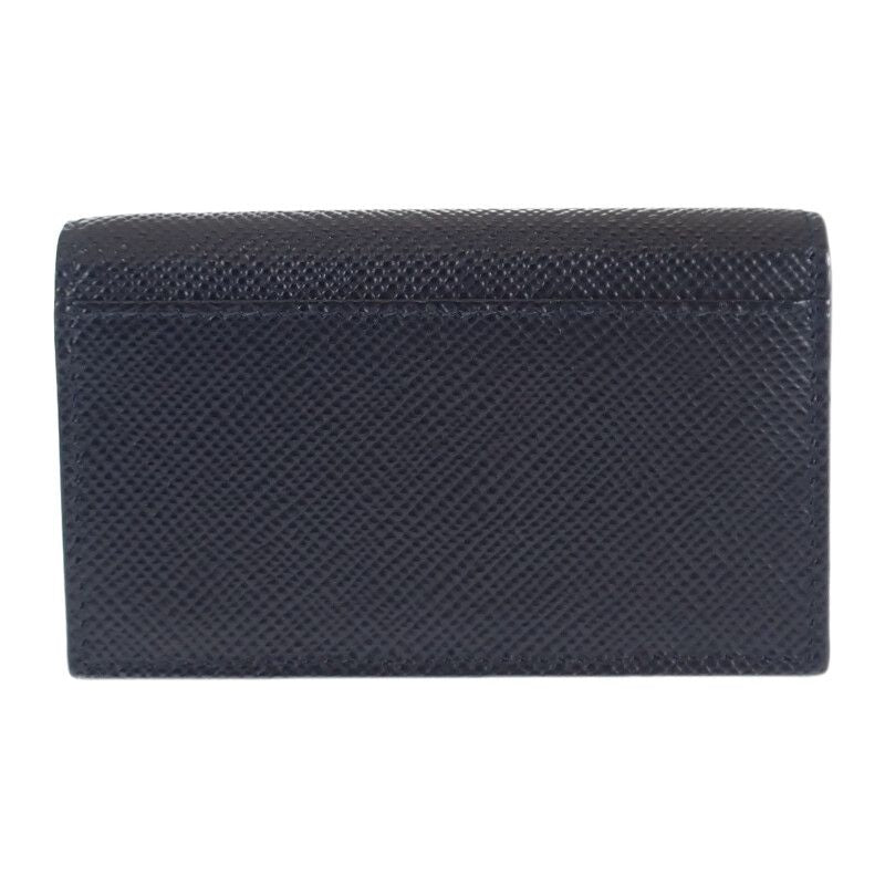 Prada Saffiano 1mc122_qwa_f0002 Card Case Leather Black Gold Hardware Ladies