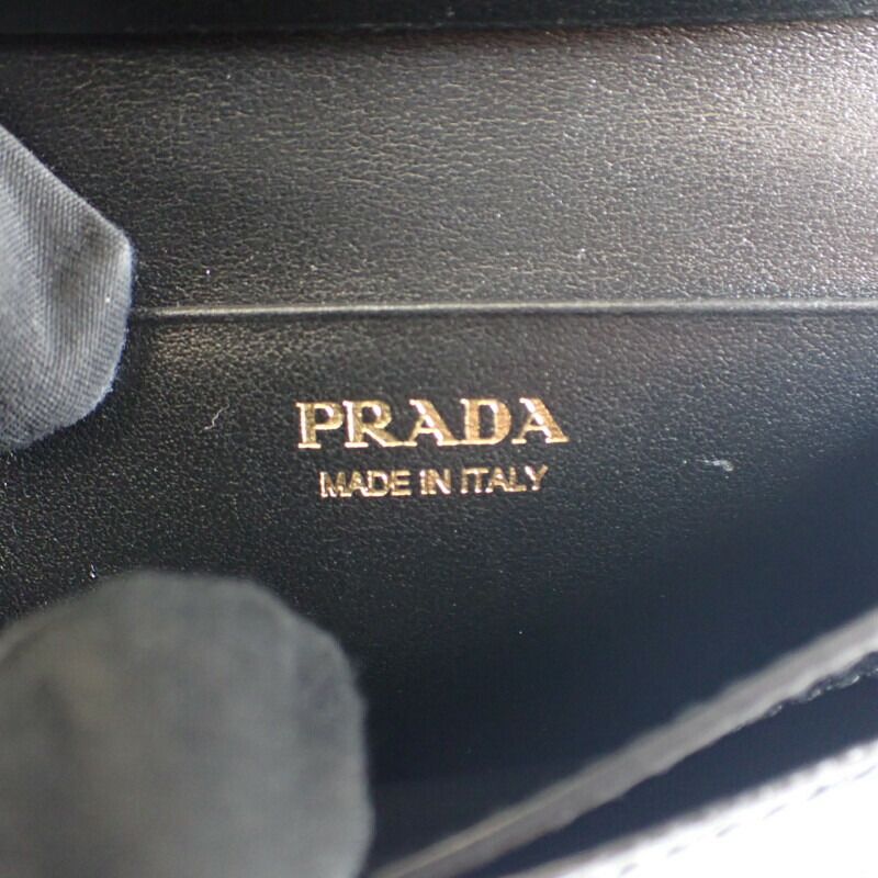 Prada Saffiano 1mc122_qwa_f0002 Card Case Leather Black Gold Hardware Ladies