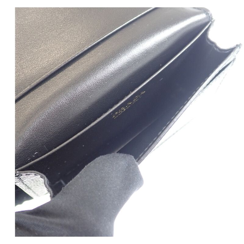 Prada Saffiano 1mc122_qwa_f0002 Card Case Leather Black Gold Hardware Ladies