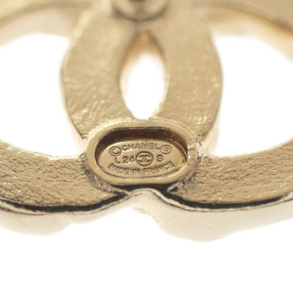 Chanel Coco Mark Abd310_b16658 Earrings Metal Crystal Gold Ladies [A Rank