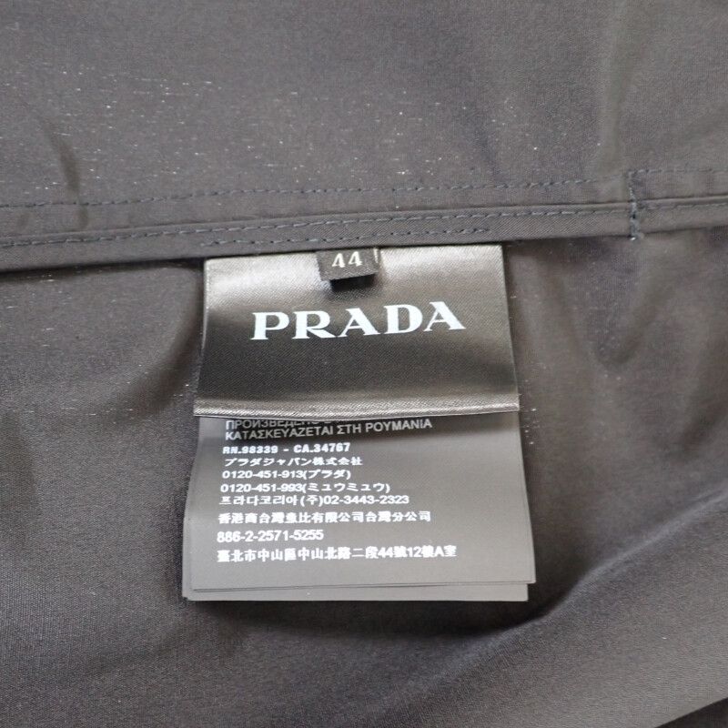 Prada Long Coat 44 291367_s181_043 Trench Coat Cotton Polyester Black Men Women