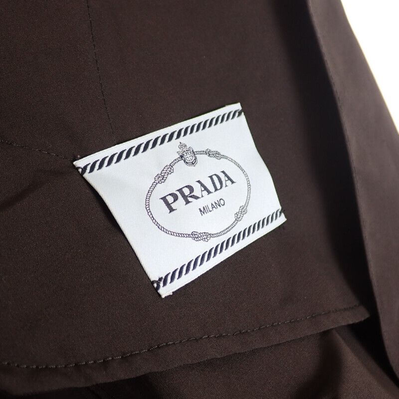 Prada Long Coat 44 291367_s181_043 Trench Coat Cotton Polyester Black Men Women