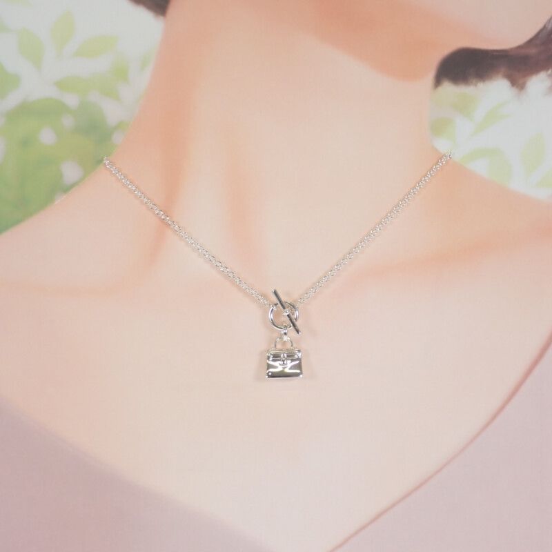 Hermes Amulet Kelly H121325b00 Necklace Silver 925 Men's Women's [grade A