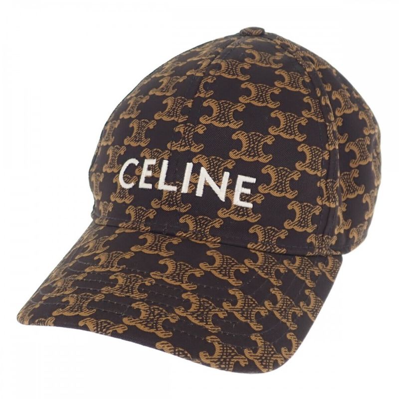 Celine Triomphe Monogram Baseball 2aua1731o Cap Cotton Brown S Ladies [ranked A