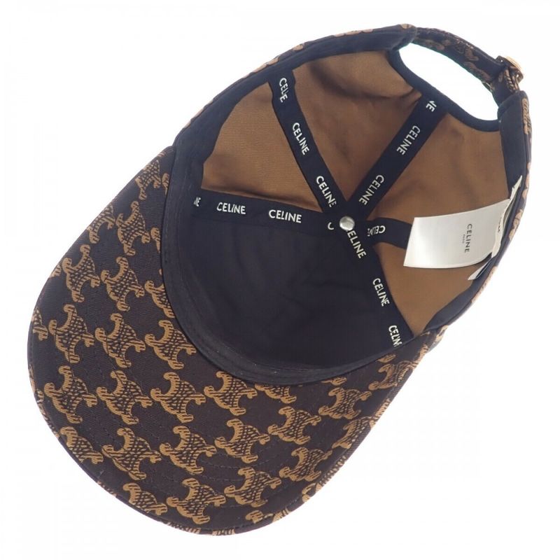 Celine Triomphe Monogram Baseball 2aua1731o Cap Cotton Brown S Ladies [ranked A