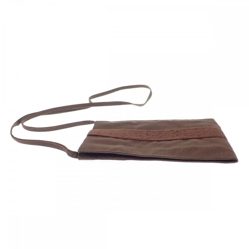 Hermes Her Line Pochette Shoulder Bag Canvas Brown Ladies Men's [AB Rank]