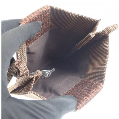 Hermes Her Line Pochette Shoulder Bag Canvas Brown Ladies Men's [AB Rank]